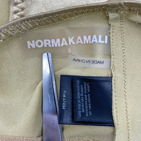 Norma Kamali Snake Mesh Mio Swimsuit Small Gold Metallic One Shoulder Mesh Disco - Picture 5 of 10